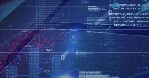 Futuristic Financial Dashboard Showing Neon Trend Lines and Holographic Data Visualization