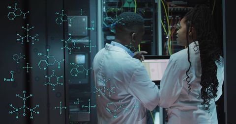 Scientists Analyze Data on Modern Technology Systems in Server Room - Download Free Stock Images Pikwizard.com