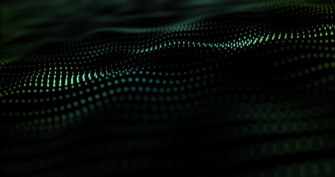 Abstract Wave of Digital Particles in Dark Atmosphere