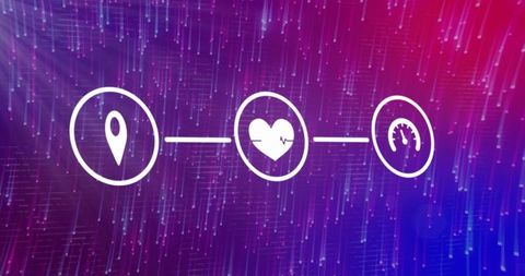 Connectivity Icons Amidst Digital Abstract Background Leaving Vivid Tech Vibes