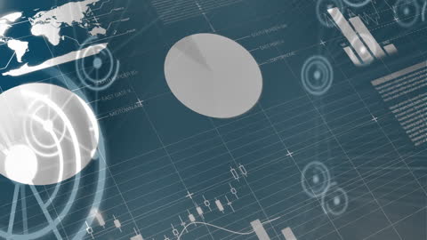 Global Business Finances Display with Data Visualizations