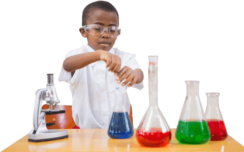 curious boy conducts scientific experiment with transparent background - Download Free Stock Videos Pikwizard.com