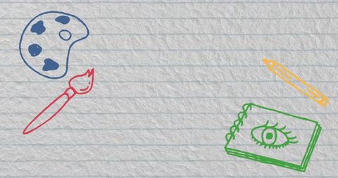 Creative Art Supplies on Lined Paper Background - Download Free Stock Images Pikwizard.com