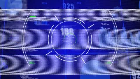 Futuristic Digital Interface with Oscillating Visual Patterns