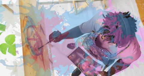 Creative Artist Engaging in Abstract Splash Painting - Download Free Stock Images Pikwizard.com