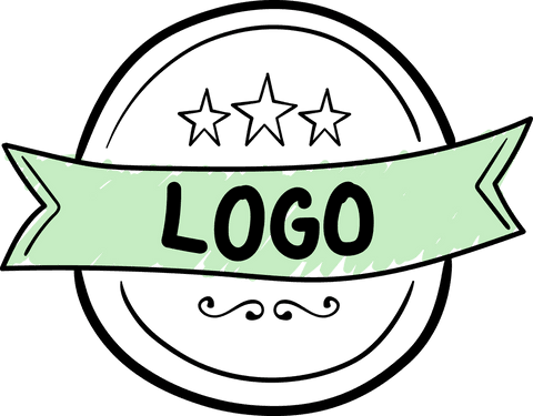 Distinctive badge design with logo on transparent background