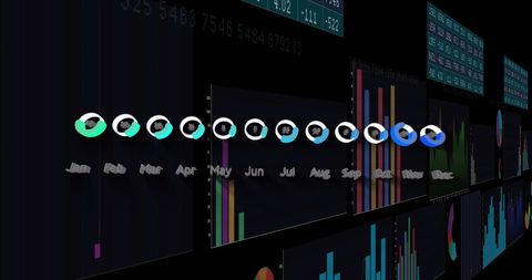 Digital Graphs Showing Monthly Data Analysis on Dark Background - Download Free Stock Images Pikwizard.com