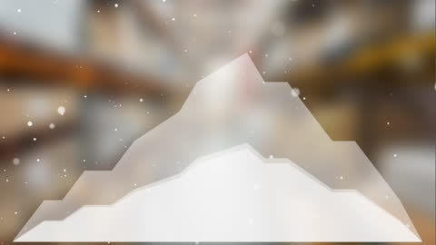 Digital Mountain Overlay in Warehouse Setting with Floating Dots