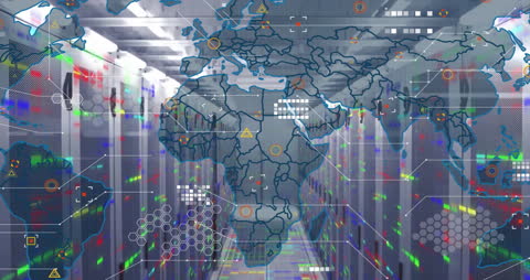 Global Data Processing and Server Connection Visualization
