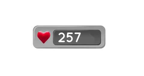 Social Media Like Counter with Red Heart Icon