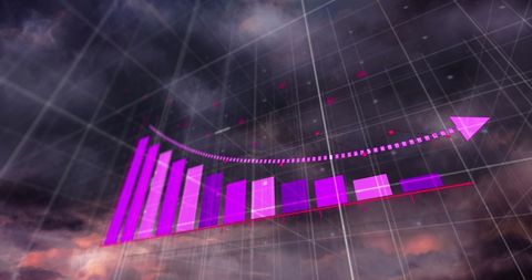Rising Statistical Data in Stormy Digital Environment - Download Free Stock Images Pikwizard.com