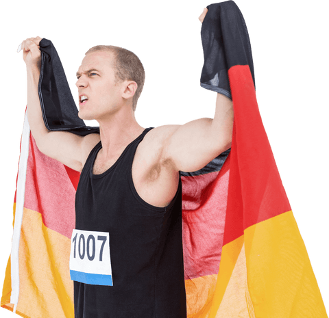triumphant male athlete with german flag display - Download Free Stock Videos Pikwizard.com