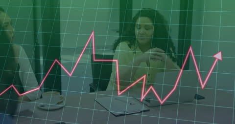 Financial Growth Chart Overlays Business Meeting Collaboration