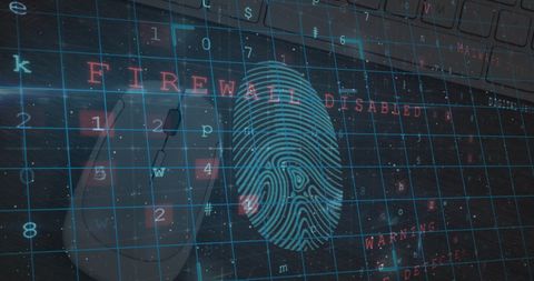 Biometric Security Display with Fingerprint and Firewalls - Download Free Stock Images Pikwizard.com