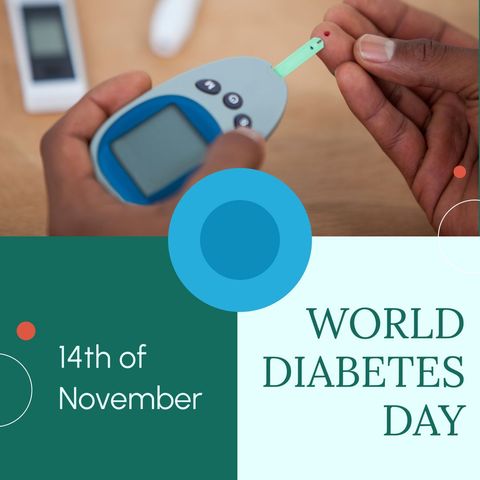 World Diabetes Day Awareness - Managing Diabetes with Glucose Monitoring - Download Free Stock Templates Pikwizard.com