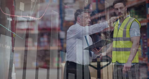 Supervisor Discussing Logistics Amidst Data Analytics Visualization