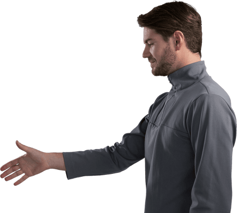 Transparent Man Pretending Handshake Grey Outfit Friendly Gesture - Download Free Stock Videos Pikwizard.com