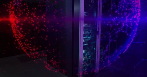 digital interface with server room and virtual globe concept - Download Free Stock Images Pikwizard.com
