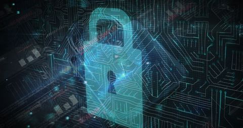 Digital Security Lock with Circuit Board Background - Download Free Stock Images Pikwizard.com