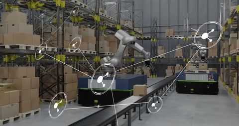 Automated Warehouse Logistics with Robotic Arm Monitoring