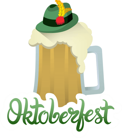 Oktoberfest Celebration Beer with Bavarian Hat Transparent Vector