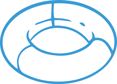 Blue torus rendering on transparent background