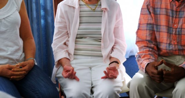 Senior Citizens Meditating in Group Therapy Session - Download Free Stock Images Pikwizard.com