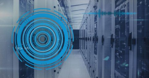 Advanced Virtual Interface in Futuristic Data Center - Download Free Stock Images Pikwizard.com