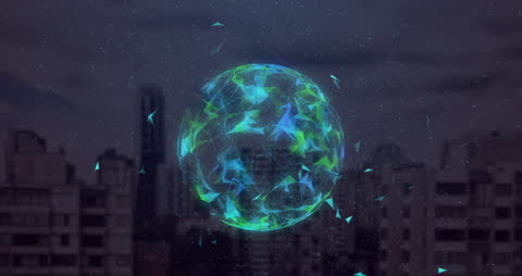 Futuristic Digital Globe with Data Animation
