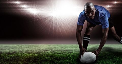 Rugby Player Gripping Ball Amidst Coronavirus Conceptual - Download Free Stock Images Pikwizard.com