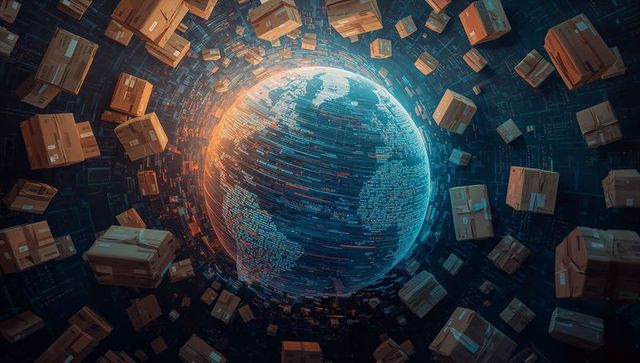 Packets of Code Enveloping Digital Global Sphere in Virtual Space