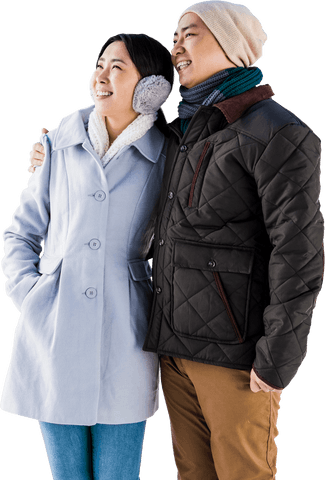 transparent couples smiling in winter coats outdoors - Download Free Stock Videos Pikwizard.com