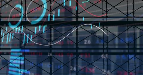 Digital Financial Statistics with Overlaid Scaffolding and Data Charts - Download Free Stock Images Pikwizard.com