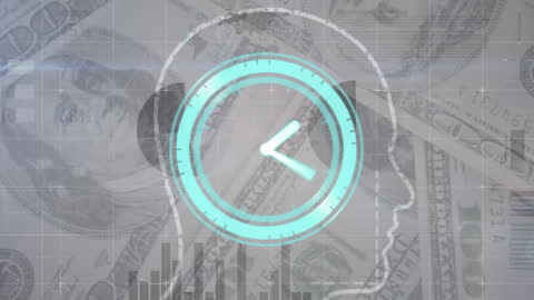 Digital Clockwork Inside Human Mind Concept with Data Integration