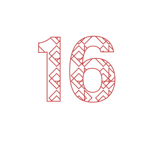 red patterned number 16 on transparent background - Download Free Stock Videos Pikwizard.com
