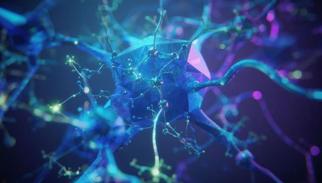 Futuristic Neural Network Pulsing with Polygonal Neurons