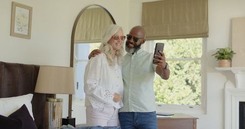 Couple Preparing for Wedding Day in Cozy Bedroom Setting