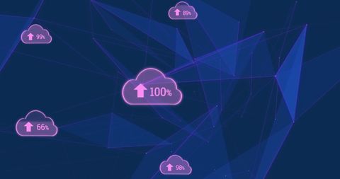 Vibrant Cloud Computing Concept with Digital Interface Elements - Download Free Stock Images Pikwizard.com