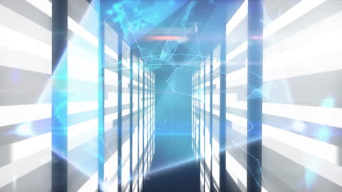 Futuristic Digital Tunnel with Abstract Geometry