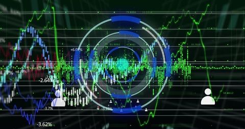 Futuristic Financial Data Interface with Neon Scanner - Download Free Stock Images Pikwizard.com