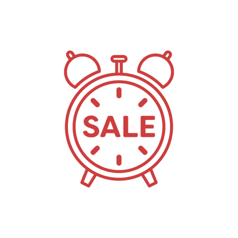 Transparent Red Alarm Clock Sale Icon on Transparent Background - Download Free Stock Videos Pikwizard.com
