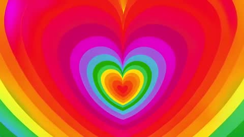 Rainbow Gradient Multilayer Heart Design in Vivid Colors