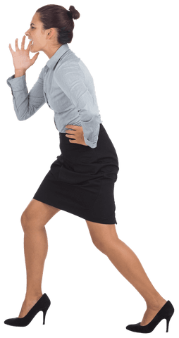 transparent businesswoman shouting in profile - Download Free Stock Videos Pikwizard.com