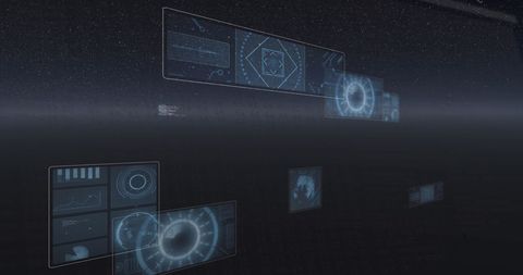 Futuristic Digital Interface with Data displays in Outer Space - Download Free Stock Images Pikwizard.com