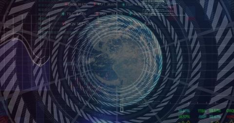 Futuristic Global Data Visualization with Earth and Digital Interface