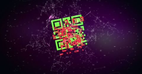 Glowing QR Code with Digital Data Network Interface - Download Free Stock Images Pikwizard.com