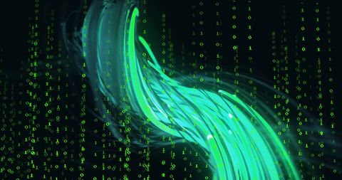 Abstract Data Streams with Flowing Binary Code - Download Free Stock Images Pikwizard.com
