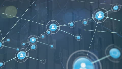 Global Digital Network and Data Processing Concept