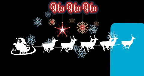 Festive Christmas Scene with Santa and Snowflakes