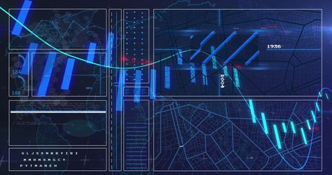 Interactive Digital Interface for Financial Analysis - Download Free Stock Images Pikwizard.com